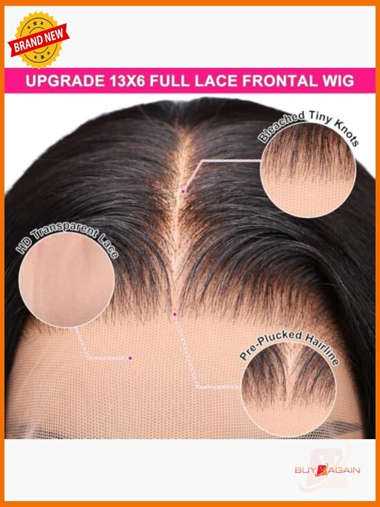 13x6 Deep Wave Lace Front Wig Human Hair 180 Density 28in Full Lace Frontal Wig main image 6